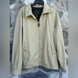 Orvis Signature Mens Full Zip Nylon Jacket Sz L Tan Outdoor Lightweight Pockets